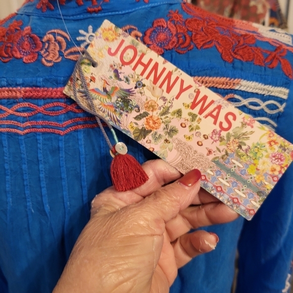 NWT Johnny Was Xs Embroidered, long sleeve tunic top - Picture 3 of 12